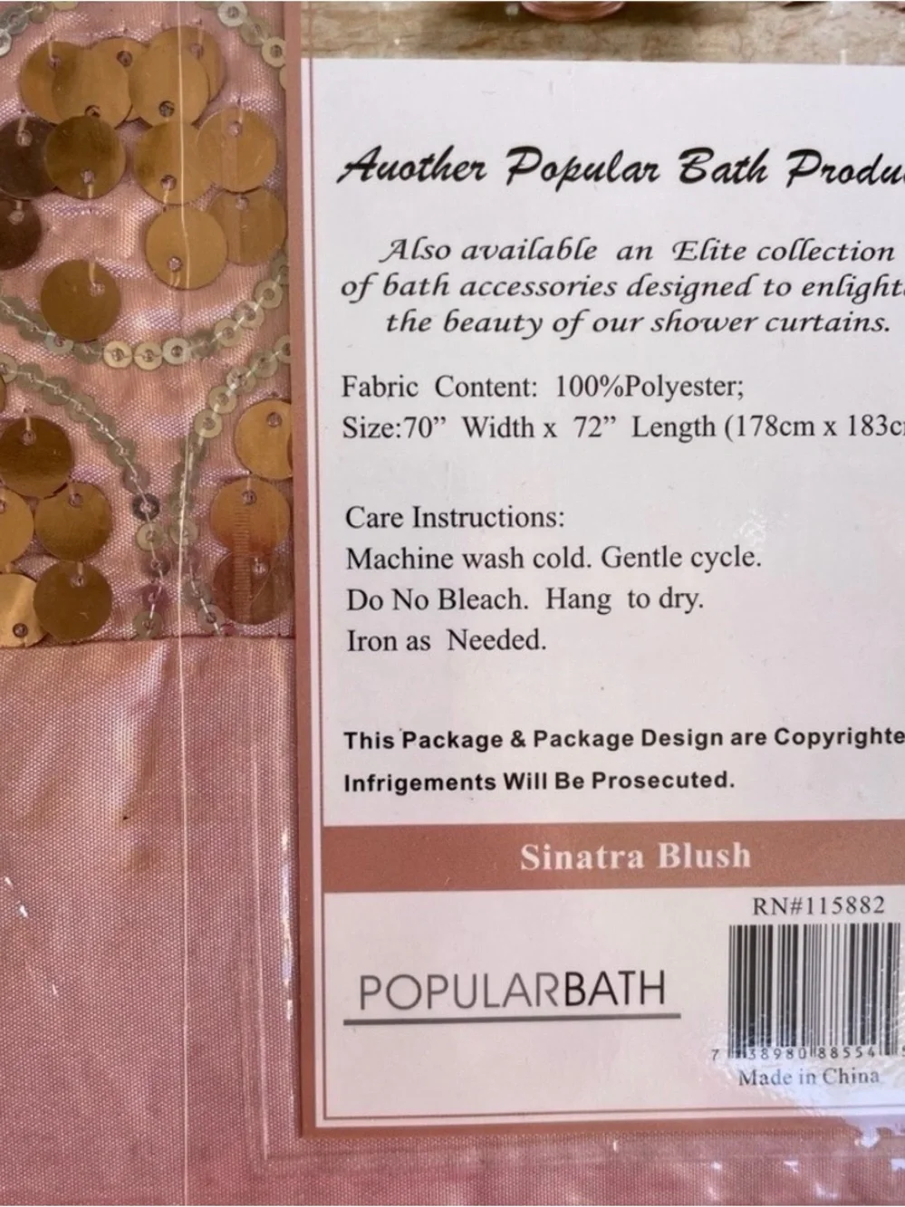Blush Shower Curtain - Picture 3 of 3